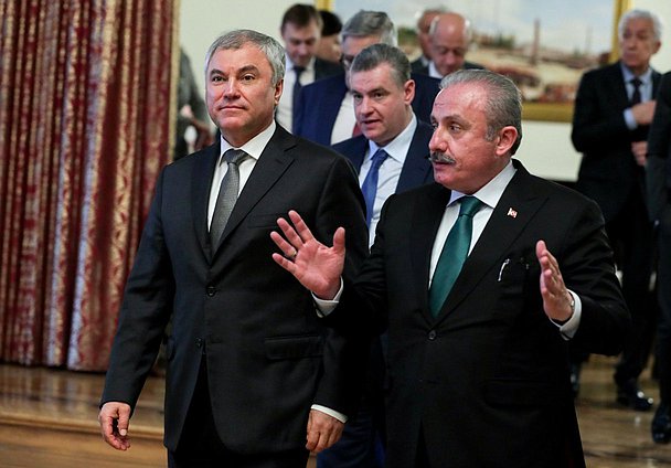 Meeting of Chairman of the State Duma Vyacheslav Volodin and Speaker of the Grand National Assembly of Türkiye Mustafa Şentop