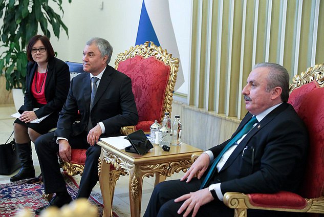 Meeting of Chairman of the State Duma Vyacheslav Volodin and Speaker of the Grand National Assembly of Türkiye Mustafa Şentop