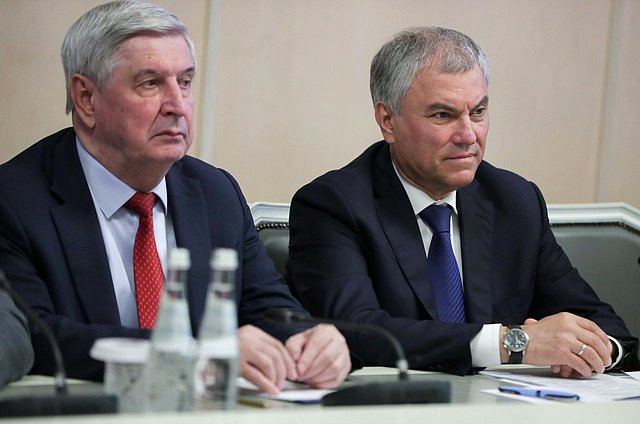 Reunión del Jefe de la Duma Estatal, Vyacheslav Volodin, con el Primer Ministro de la República de Cuba, Manuel Marrero Cruz