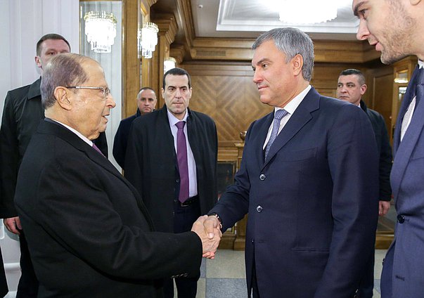 Chairman of the State Duma Viacheslav Volodin and President of the Lebanese Republic Michel Naim Aoun