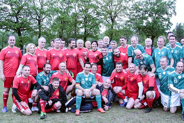 Football mathch between members of the State Duma and the Bundestag