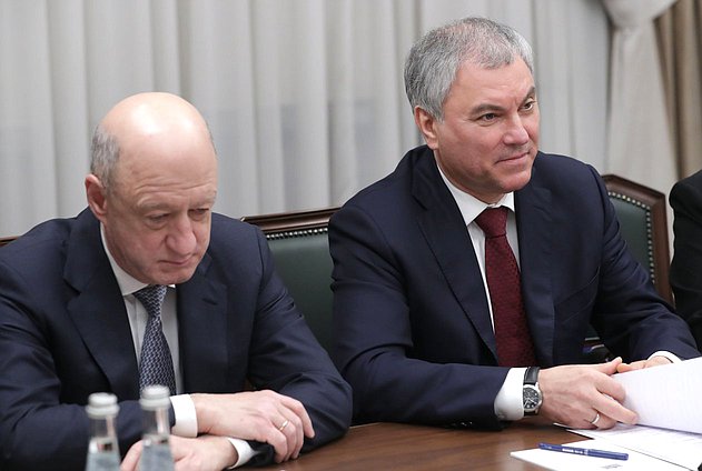 Chairman of the State Duma Vyacheslav Volodin and Deputy Chairman of the State Duma Alexander Babakov