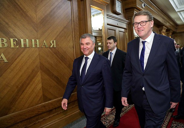 Chairman of the State Duma Viacheslav Volodin and Speaker of the Parliament of the Republic of Finland Matti Vanhanen