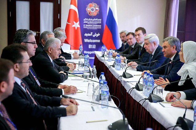 Meeting of Chairman of the State Duma Viacheslav Volodin and Chairman of the Grand National Assembly of Turkey Binali Yıldırım