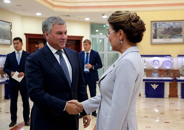 Chairman of the State Duma Viacheslav Volodin and Chairwoman of the Senate of the Republic of Kazakhstan Dariga Nazarbayeva