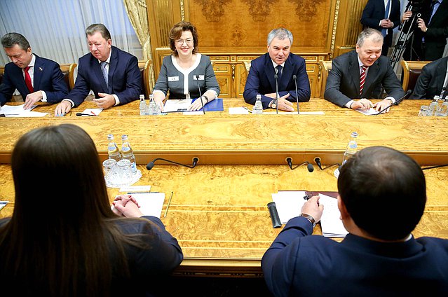 Meeting of Chairman of the State Duma Viacheslav Volodin and Chairman of the Jogorku Kenesh of the Kyrgyz Republic Dastanbek Dzhumabekov