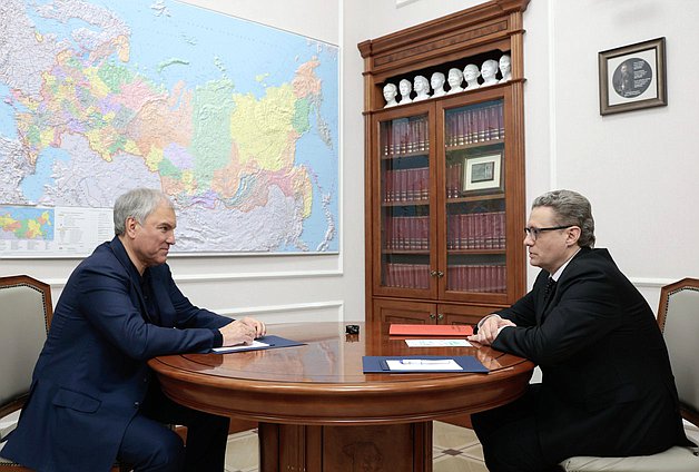 Председатель Государственной Думы Вячеслав Володин и губернатор Вологодской области Георгий Филимонов