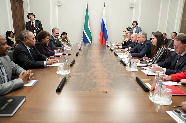 Meeting of Chairman of the State Duma Vyacheslav Volodin and Speaker of the National Assembly of the Parliament of the Republic of South Africa Nosiviwe Mapisa-Nqakula