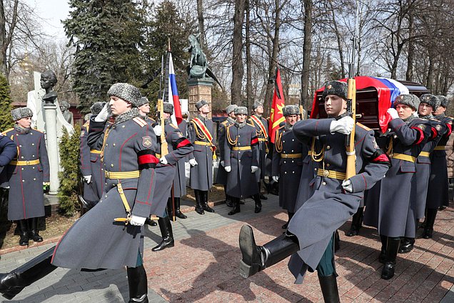 Церемония прощания с руководителем фракции ЛДПР Владимиром Жириновским