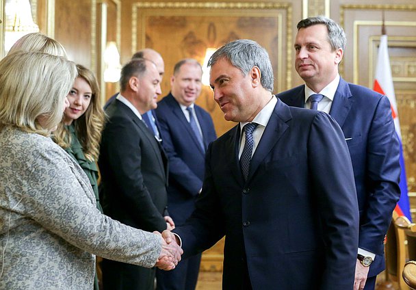 Chairman of the State Duma Viacheslav Volodin and Speaker of the National Council of the Slovak Republic Andrej Danko