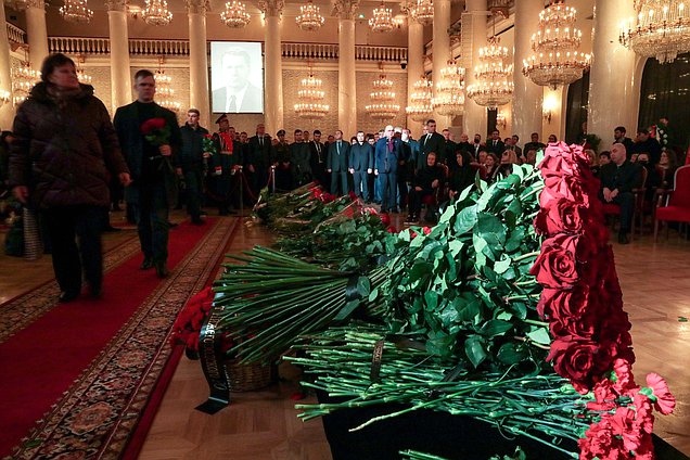 Церемония прощания с руководителем фракции ЛДПР Владимиром Жириновским