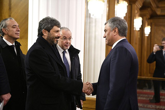 Meeting of Chairman of the State Duma Viacheslav Volodin and President of the Chamber of Deputies of the Italian Parliament Roberto Fico