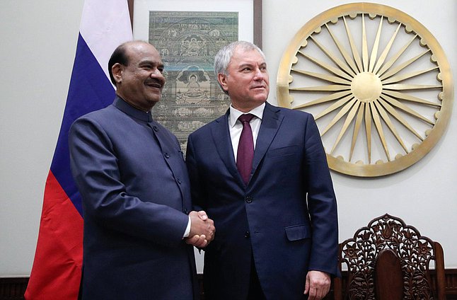 Meeting of Chairman of the State Duma Vyacheslav Volodin and Speaker of the Lok Sabha of the Parliament of the Republic of India Om Birla