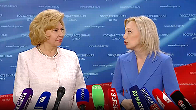 Пресс-подход Председателя Комитета по развитию гражданского общества, вопросам общественных и религиозных объединений Ольги Тимофеевой и Уполномоченного по правам человека в РФ Татьяны Москальковой