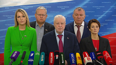 Пресс-подход представителей фракции "Справедливая Россия"