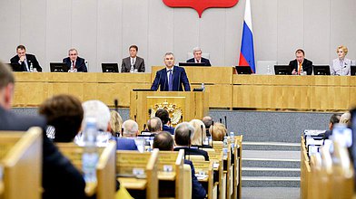 Выступление Председателя ГД Вячеслава Володина на открытии второй (весенней) сессии Государственной Думы седьмого созыва